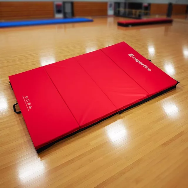 Skladacia gymnastická žinenka inSPORTline Kvadfold 200x120x5 cm - hnedá