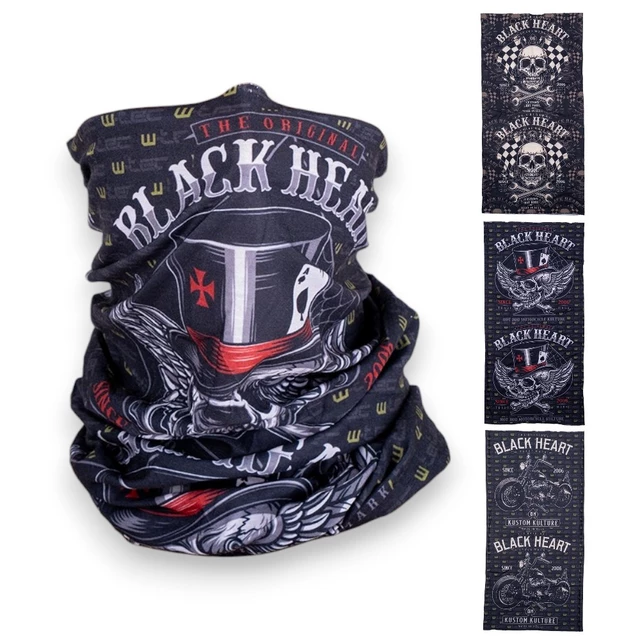 Multifunkčný nákrčník W-TEC Black Heart Scarfest - Wings Skull