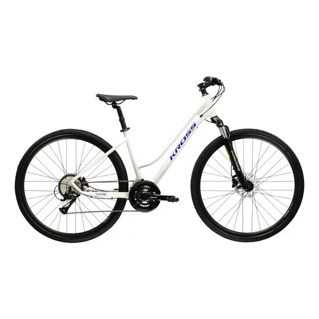 Dámsky crossový bicykel Kross Evado 4.0 28" Gen 007 - šedá / námornícka modrá / lesk - šedá / námornícka modrá / lesk