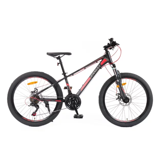 Juniorský bicykel Canull XC 241 24" - model 2026 • 137-152 cm - čierna/biela - čierna/červená