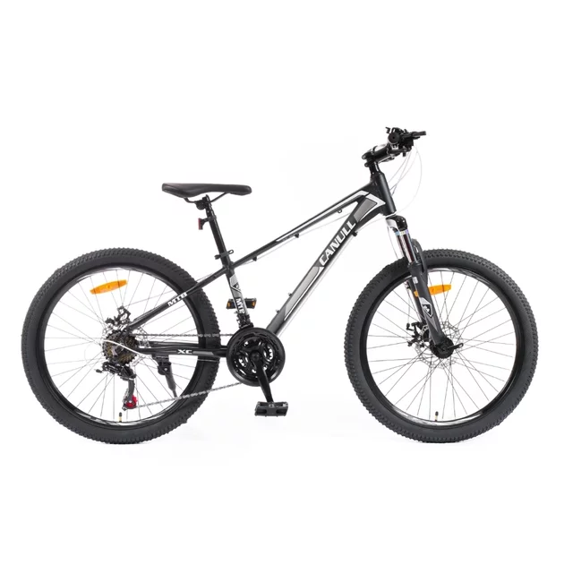 Juniorský bicykel Canull XC 241 24" - model 2026 • 137-152 cm - čierna/biela - čierna/biela