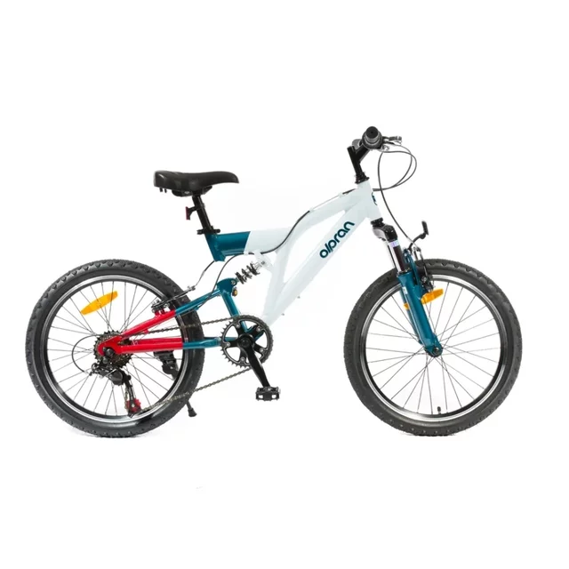 Detský celoodpružený bicykel Olpran Vipera 20" • 120-135 cm - biela/petrolejová