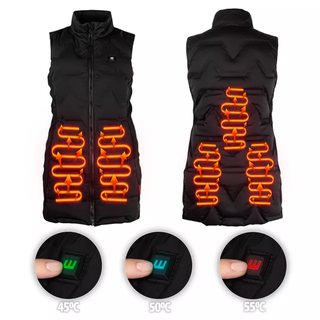 Dámska vyhrievaná vesta inSPORTline WARMelong - čierna