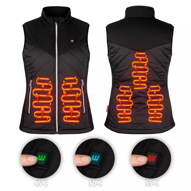 Dámska vyhrievaná vesta inSPORTline WARMher - čierna