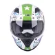 Detská integrálna prilba W-TEC FS-815G Tagger Green - bielo-zelená s grafikou