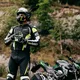 Pánske kožené moto nohavice W-TEC Vector - čierna-fluo