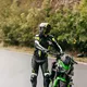 Pánske kožené moto nohavice W-TEC Vector - čierna-fluo