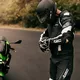 Pánske kožené moto nohavice W-TEC Vector - čierna-fluo