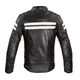 Pánska kožená moto bunda W-TEC Stripe - čierna s béžovými pruhmi