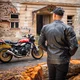Kožená moto bunda W-TEC Mungelli EVO - vintage čierno-hnedá