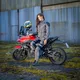 Dámske moto nohavice W-TEC Smackton Lady - šedo-oranžová