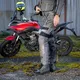 Dámske moto nohavice W-TEC Smackton Lady - šedo-oranžová