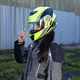 Výklopná prilba W-TEC Banelmeda - 2.akosť - šedo-čierno-fluo žltá