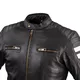 Pánska kožená moto bunda W-TEC Stripe - čierna s béžovými pruhmi