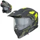 Výklopná moto prilba 3v1 W-TEC Neovu Graphic - čierno-červená - čierna-fluo