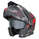 Výklopná moto prilba 3v1 W-TEC Neovu Graphic - čierno-červená