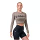Dámsky crop top s dlhým rukávom Nebbia Sporty Hero 585 - Mocha