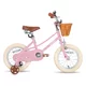 Detský bicykel Joystar Retro 14" s košíkom • 92-120 cm - fialová - ružová