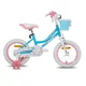 Detský bicykel Joystar Angel 14" s košíkom a kolieskami • 91-119 cm - modrá