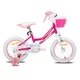 Detský bicykel Joystar Angel 14" s košíkom a kolieskami • 91-119 cm - ružová