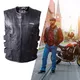 Kožená moto vesta W-TEC Trabacho - čierna - čierna