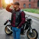 Kožená moto vesta W-TEC Trabacho - čierna