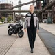Letná dámska moto bunda W-TEC Mirelia - čierno-šedá