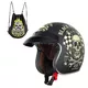 Moto prilba W-TEC Black Heart Kustom - Skull, čierna lesk