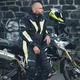 Pánska moto bunda W-TEC Brandon - čierno-šedo-oranžová