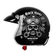 Moto prilba W-TEC Black Heart Kustom - Skull, čierna lesk