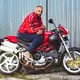 Moto topánky W-TEC SmokinJoe - 2.akosť - béžová s červeným pruhom