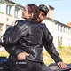Dámska kožená bunda W-TEC Strass - 2.akosť - čierna s kamienkami