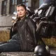 Dámska kožená moto bunda W-TEC Black Heart Lizza - 2.akosť - vintage hnedá