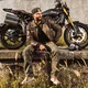 Moto topánky W-TEC SmokinJoe - 2.akosť - béžová s červeným pruhom