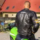 Kožená moto bunda W-TEC Brenerro - Black-Orange-White