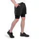 Pánske kraťasy 2v1 inSPORTline Closefit Short - čierna - čierna