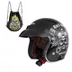 Moto prilba W-TEC Black Heart Kustom - Skull, čierna lesk - Skull, čierna lesk