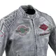 Pánska kožená moto bunda W-TEC Sheawen Waxed Grey - šedá