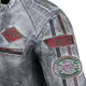 Pánska kožená moto bunda W-TEC Sheawen Waxed Grey - šedá