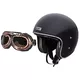 Moto prilba W-TEC Angeric Gloss Black s okuliarmi Steamrust - Gloss Black - Gloss Black