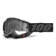 Motokrosové okuliare 100% Accuri 2 - Mifflin tmavo modrá, čire plexi - Enduro čierna, číre plexi