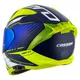 Moto prilba Cassida Aero Drome modrá/žltá fluo/svetlo modrá/biela