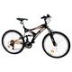 Celoodpružený juniorský bicykel DHS Climber 2642 - čierno-oranžová