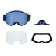 Motokrosové okuliare RedBull Spect Strive Panovision, modré matné, plexi modré zrkadlové