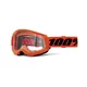 Motokrosové okuliare 100% Strata 2 New - Blue, číre plexi - Orange, číre plexi