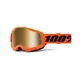 Motokrosové okuliare 100% Strata 2 New Mirror - Oranžové, zlaté plexi